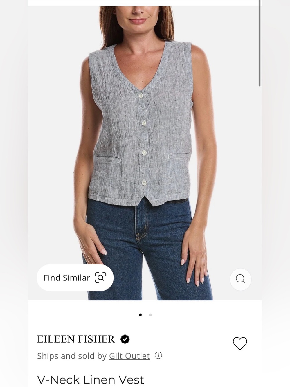 Eileen Fisher V-Neck Linen Vest
